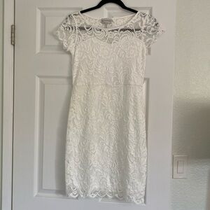 White Lace Bodycon Mini Dress - Small